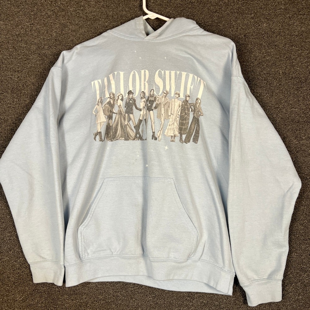Taylor Swift Midnights Eras Graphic Hoodie Light Blue Large Official Merch